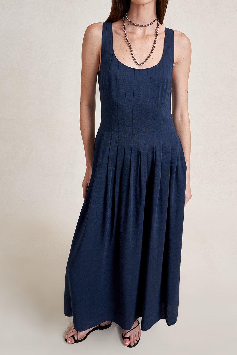 Waverly Dress - Midnight-BLUE-0-CLOTHINGDRESSCASUAL-LA LIGNE