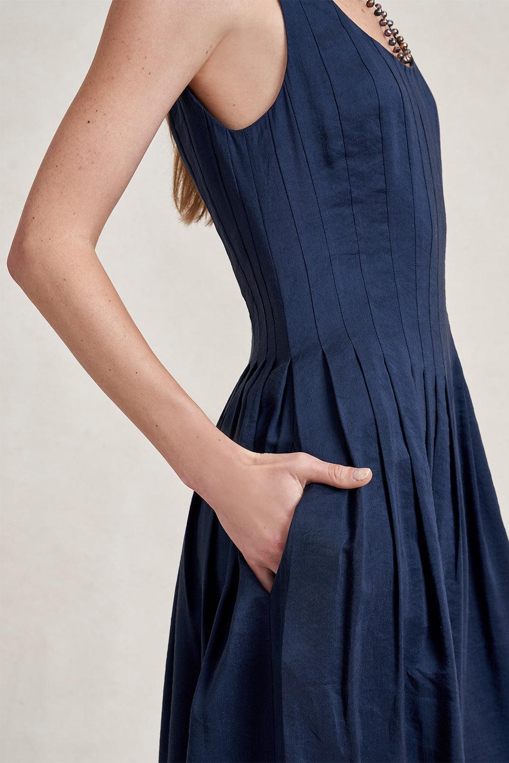 Waverly Dress - Midnight-BLUE-0-CLOTHINGDRESSCASUAL-LA LIGNE