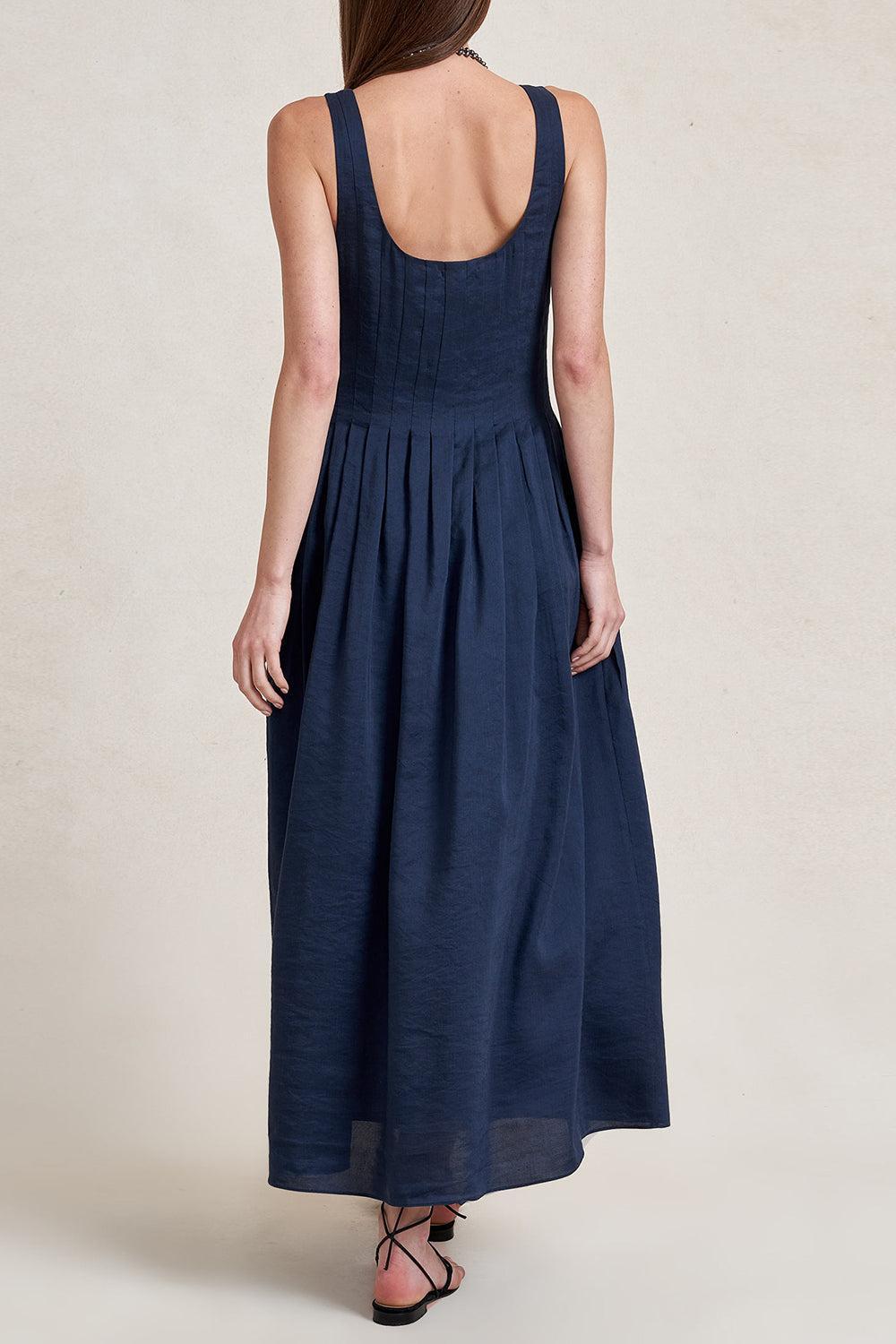 Waverly Dress - Midnight-BLUE-0-CLOTHINGDRESSCASUAL-LA LIGNE