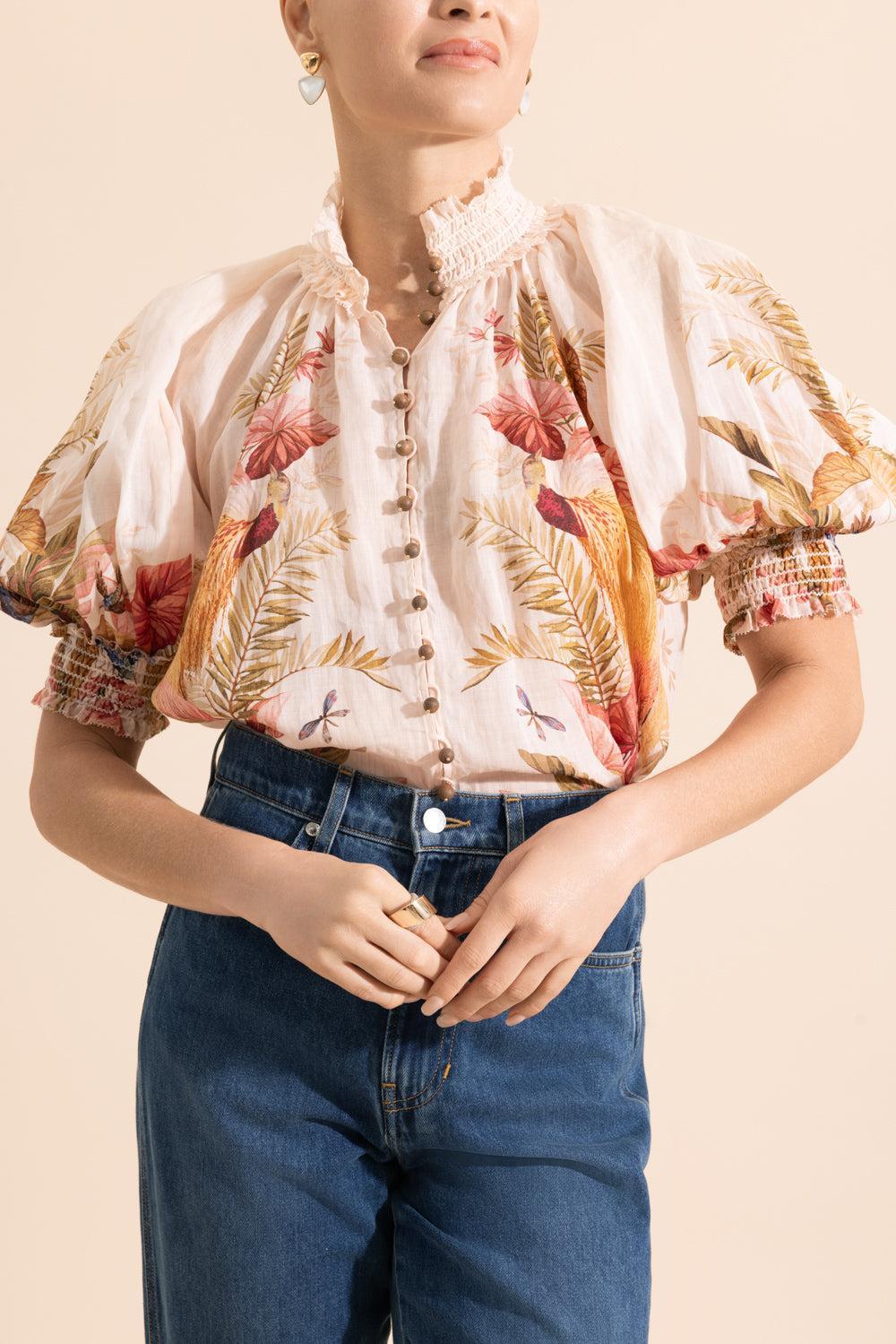 Ascension Billow Blouse-CRMFLRL-0-CLOTHINGTOPBLOUSE-ZIMMERMANN