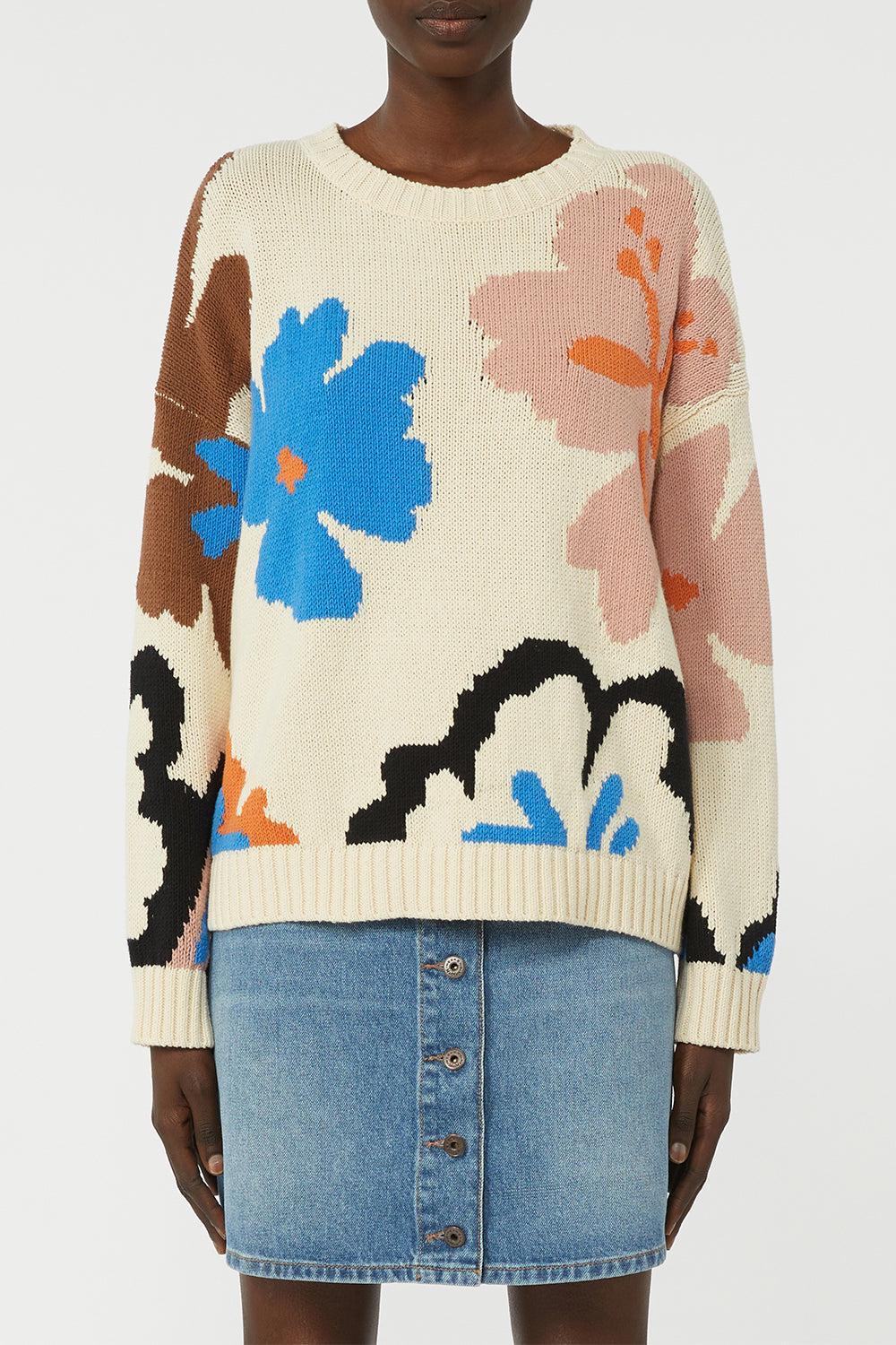 Floral Print Sweater-MULTI-XS-CLOTHINGTOPSWEATER-MAX MARA