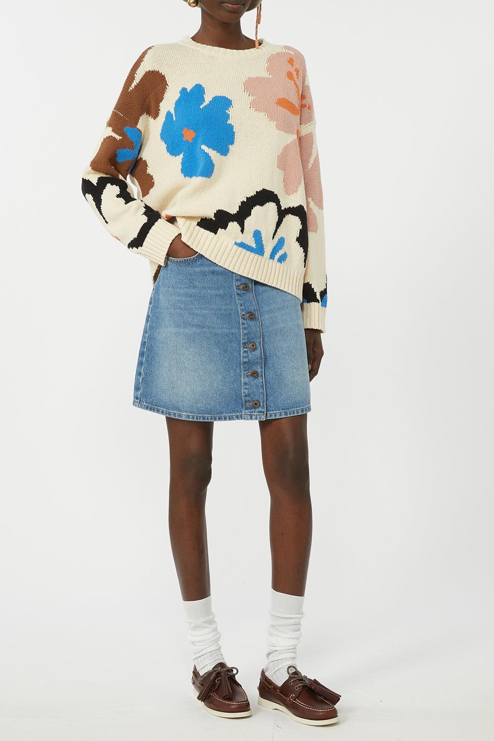 Floral Print Sweater-MULTI-XS-CLOTHINGTOPSWEATER-MAX MARA