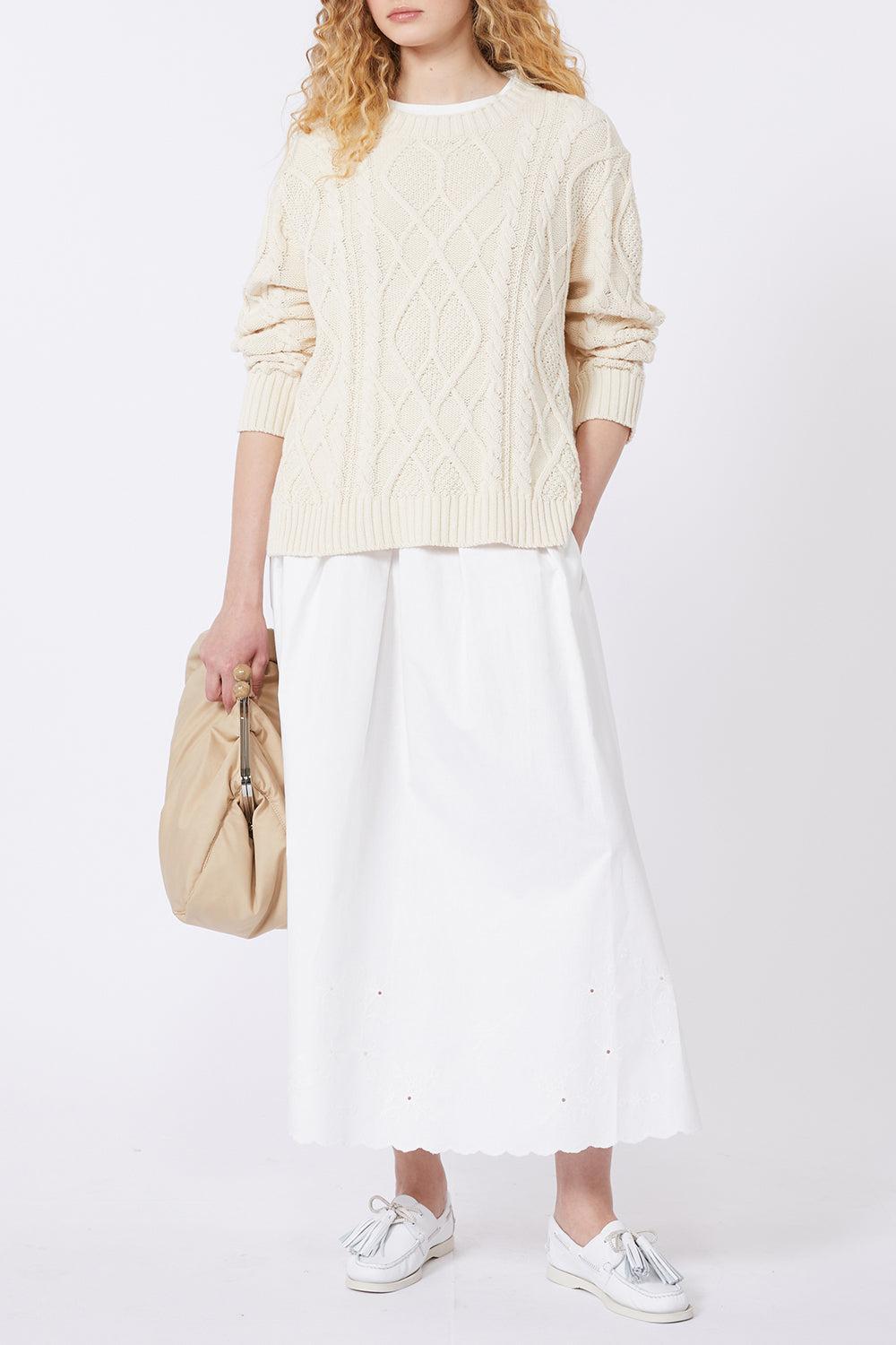 Full Midi Skirt-WHITE-2-CLOTHINGSKIRTMIDI-MAX MARA