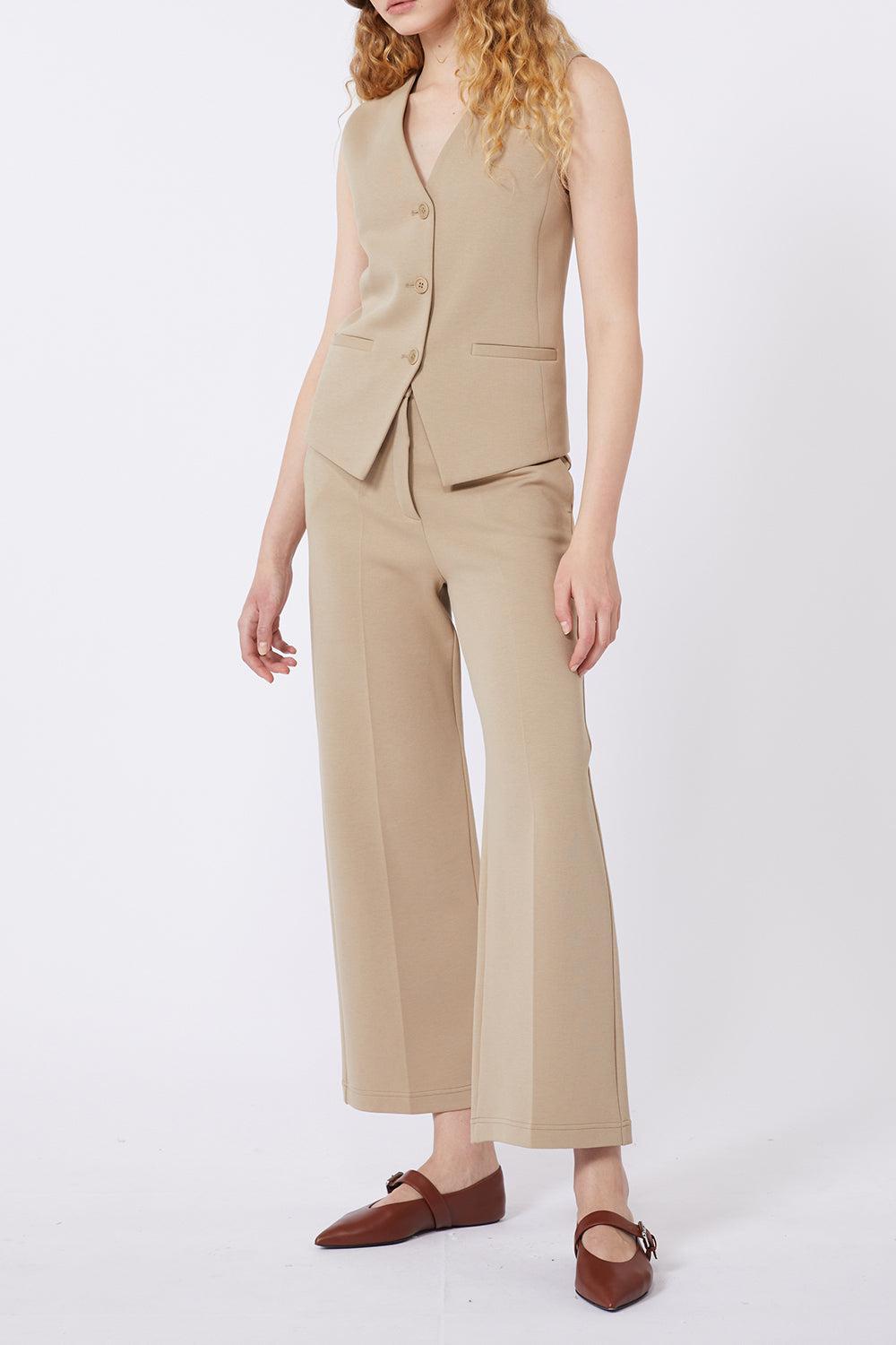 Button Front Vest-HAZELNUT-S-CLOTHINGJACKETVESTS-MAX MARA