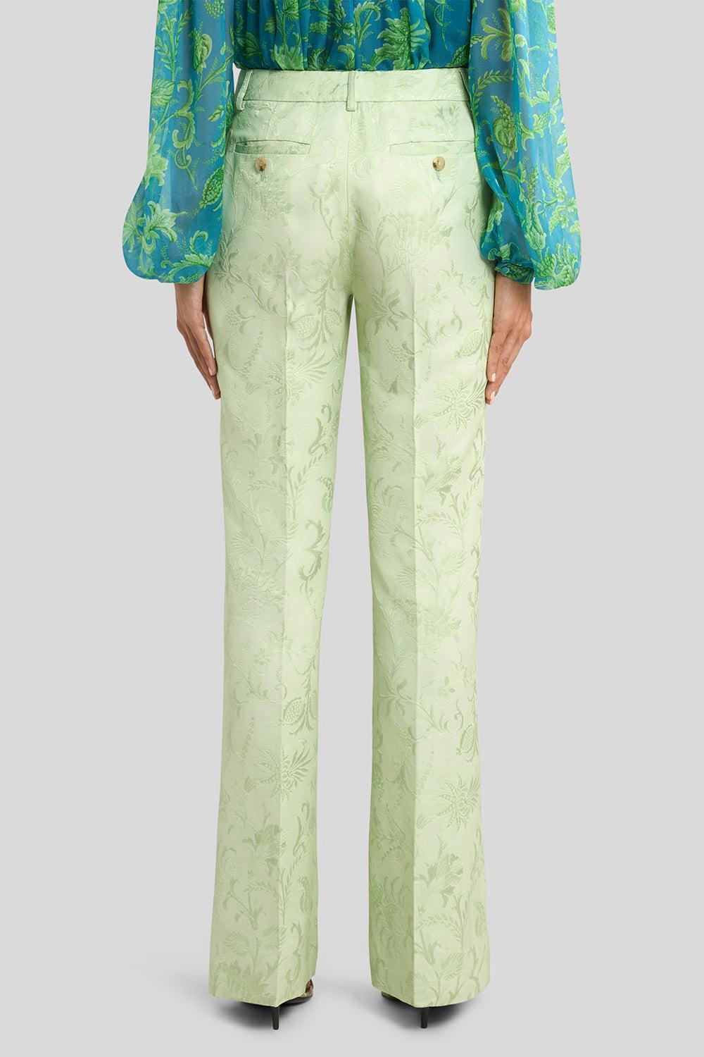 Full-Length Bootcut Trousers-LT GREEN-42-CLOTHINGPANTSLIM FIT-ETRO