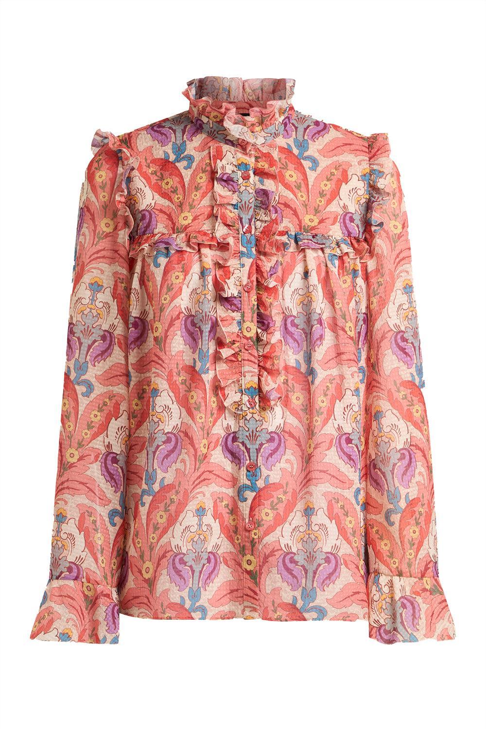 Long Sleeve Ruffle Blouse-PINK-40-CLOTHINGTOPBLOUSE-ETRO