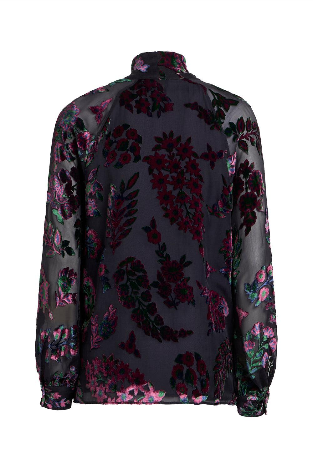 Tie Neck Blouse-BLUE-38-CLOTHINGTOPBLOUSE-ETRO
