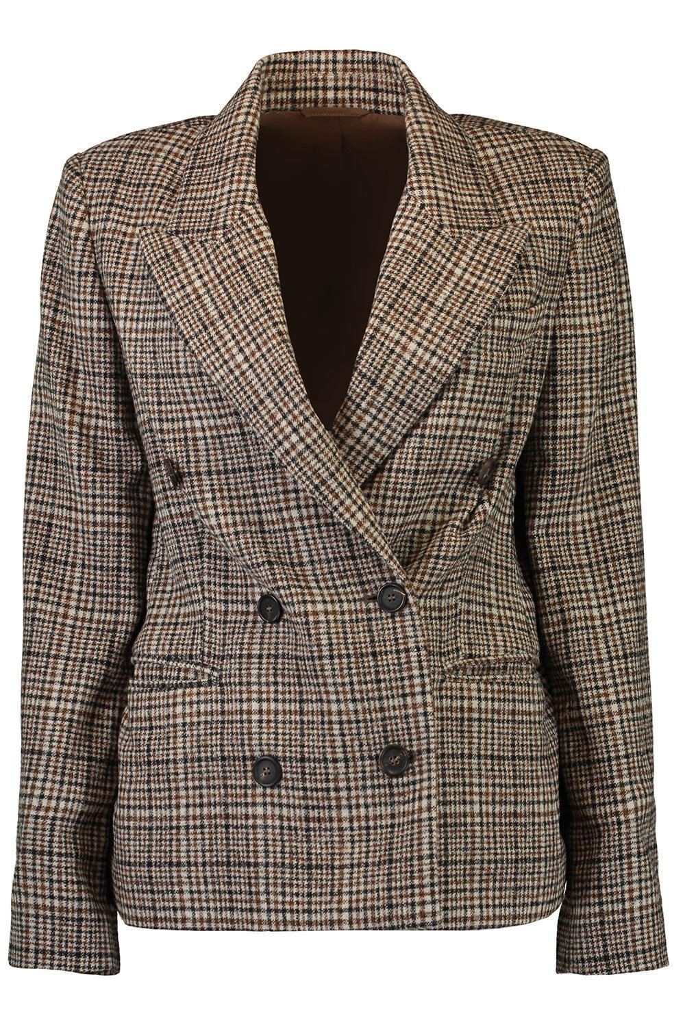 Check Print Suit Jacket-BROWN-38-CLOTHINGJACKETCASUAL-BRUNELLO CUCINELLI