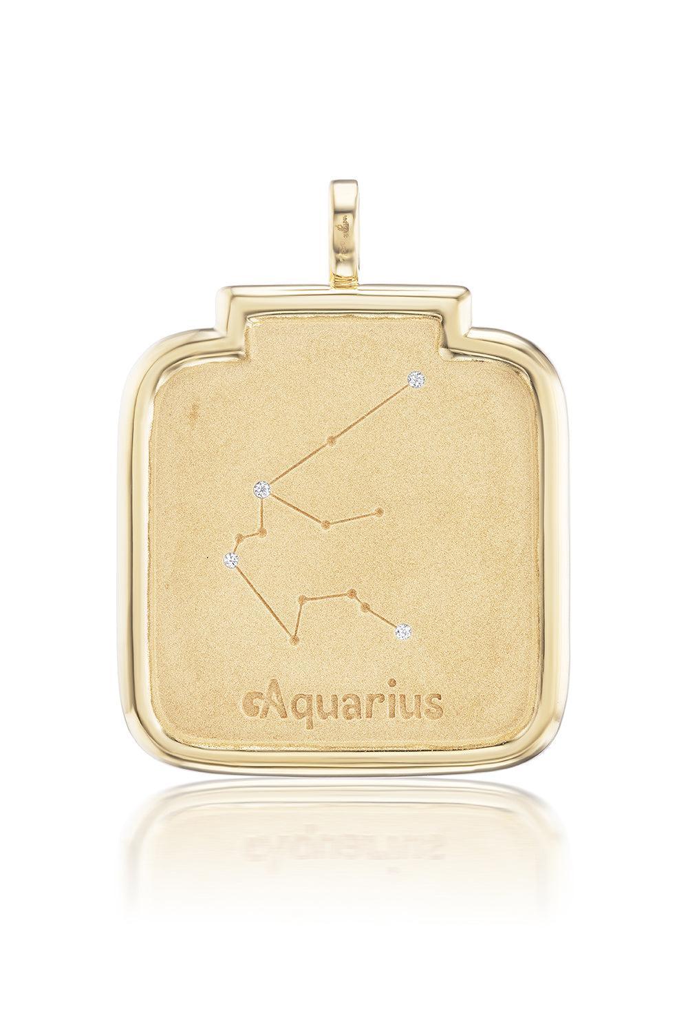 Diamond Aquarius Pendant-YELLOW GOLD-JEWELRYFINE JEWELPENDANT-SORELLINA