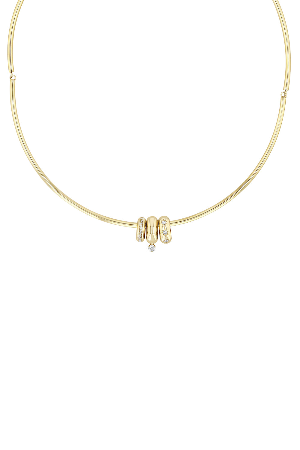 Diamond Slider Bead Choker Collar Necklace
