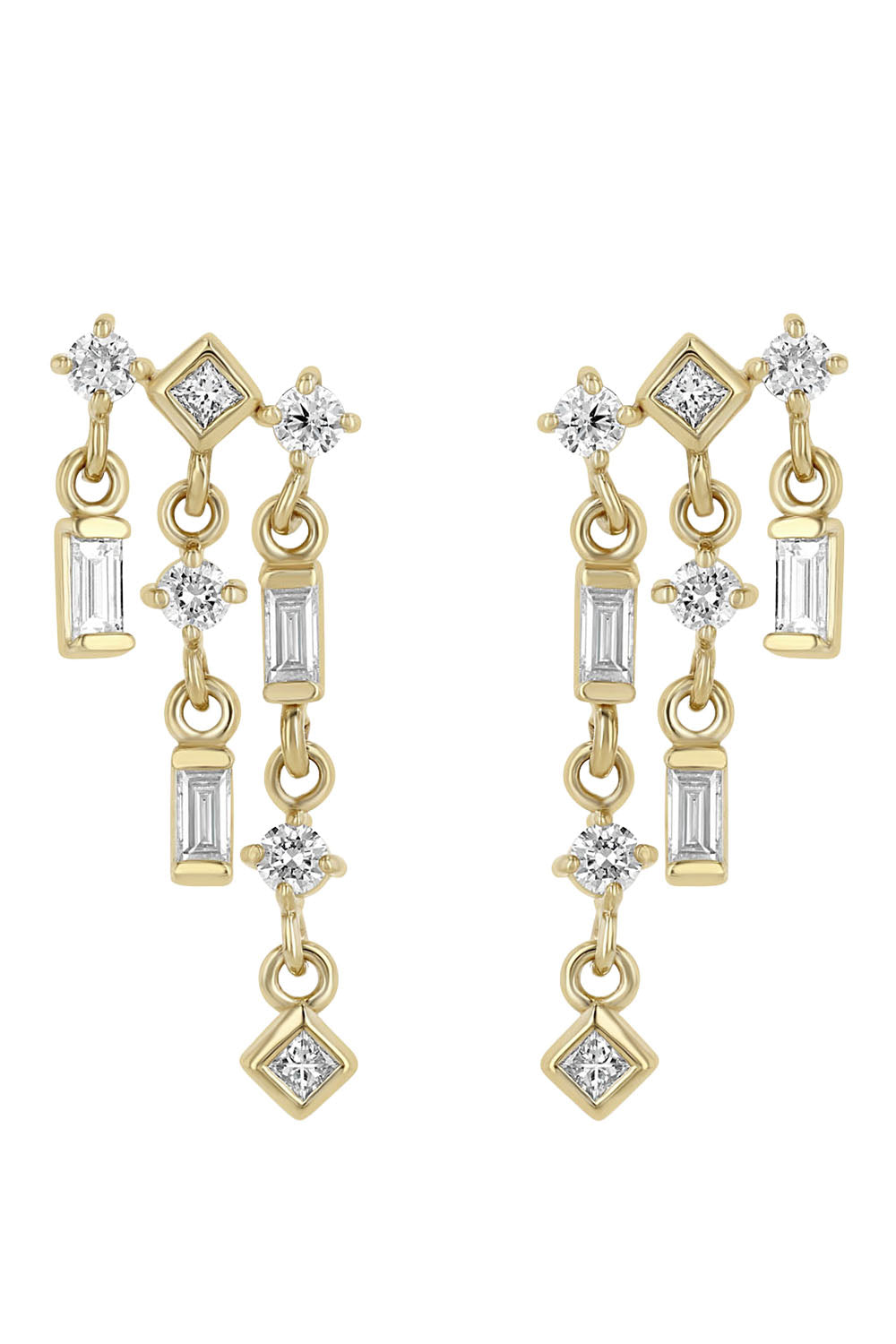 Diamond Linked Waterfall Earrings