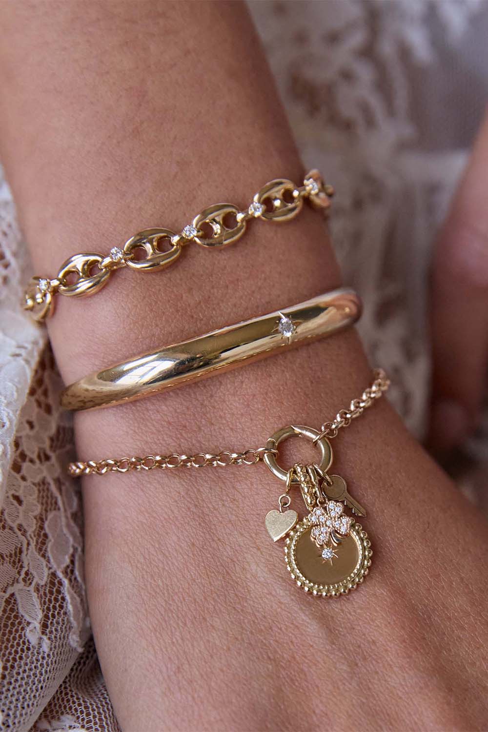 Diamond Mariner Link Bracelet