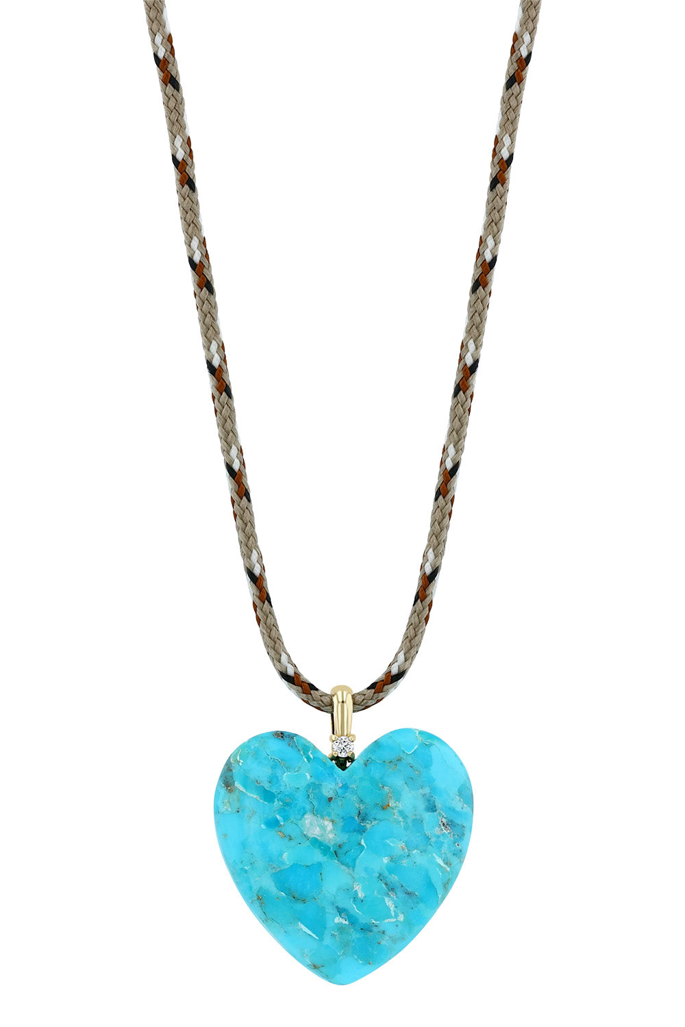Turquoise Diamond Heart Pendant Necklace