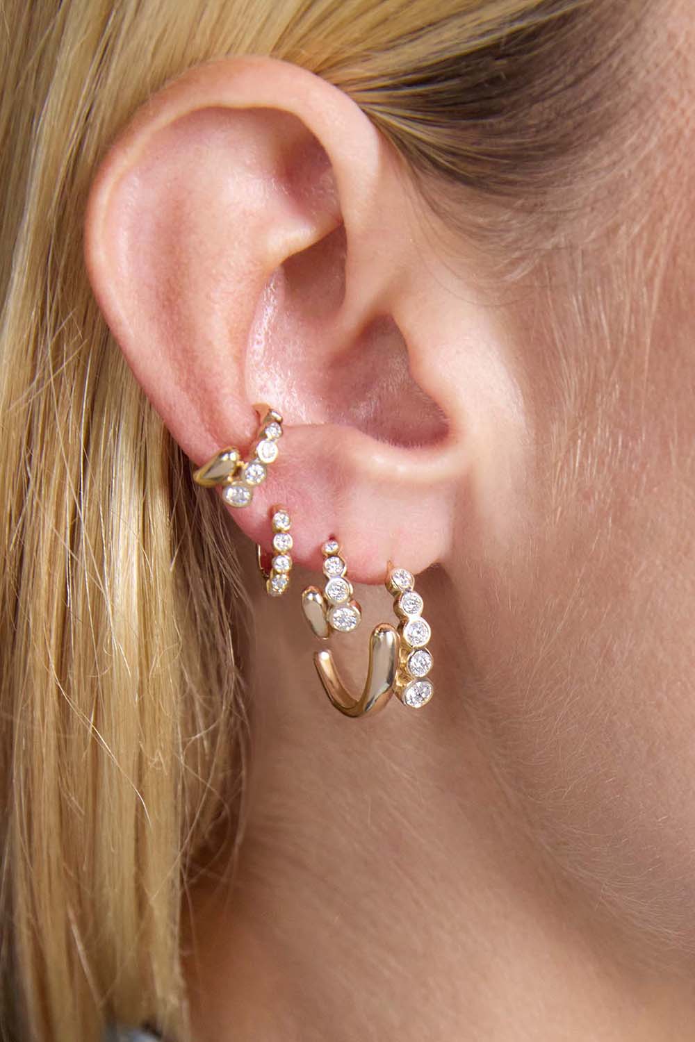 Diamond Overlap Bypass Ear Cuff