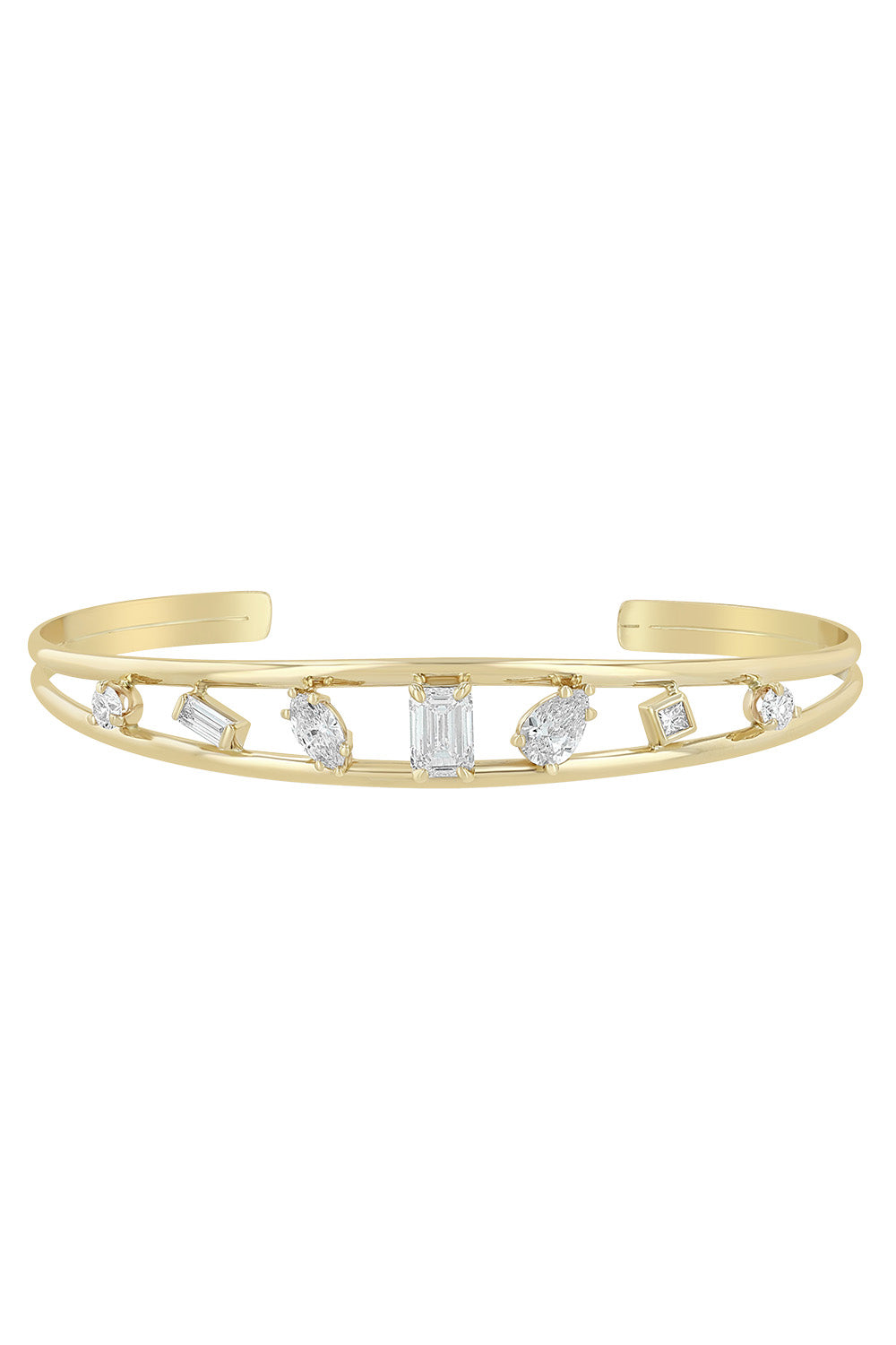 Diamond Open Band Cuff Bracelet