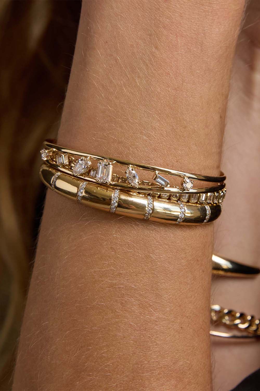 Diamond Open Band Cuff Bracelet