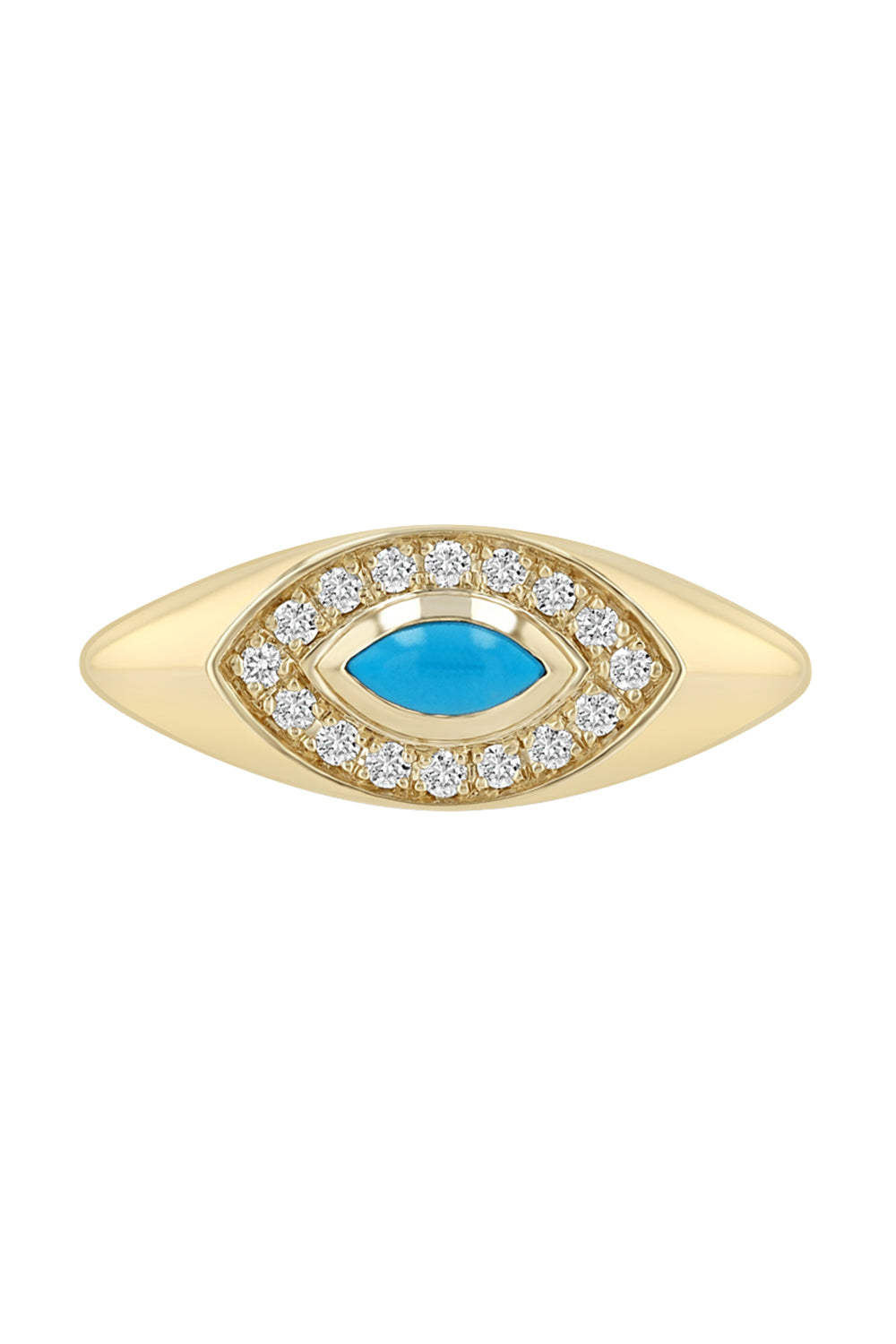 Turquoise Diamond Marquise Signet Ring