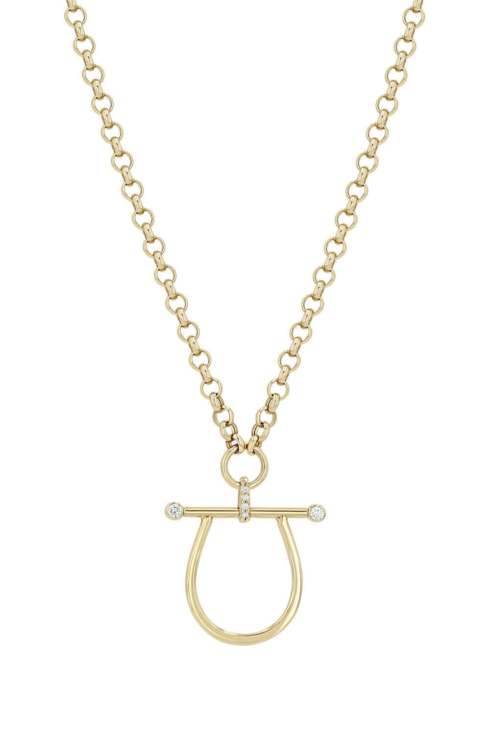 Diamond Rolo Chain Link Necklace