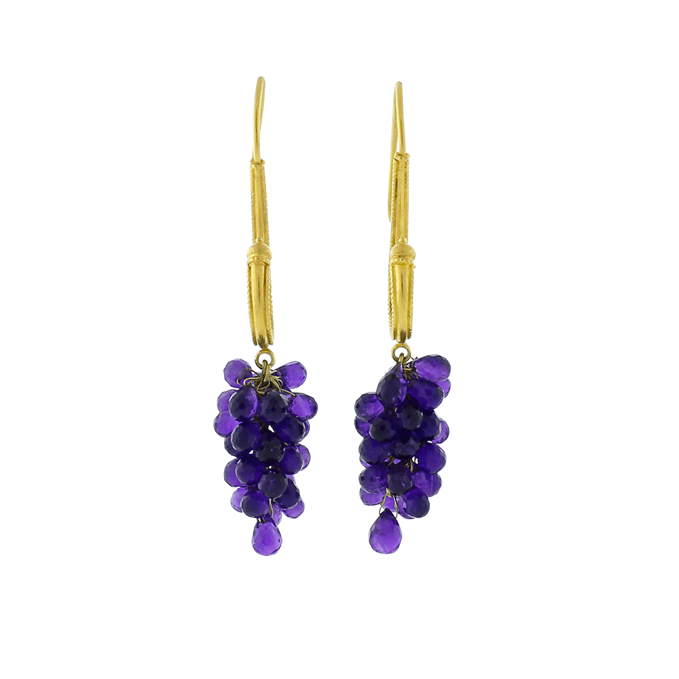 A2 BY ARUNASHI-Amethyst Hook Earrings-YELLOW GOLD