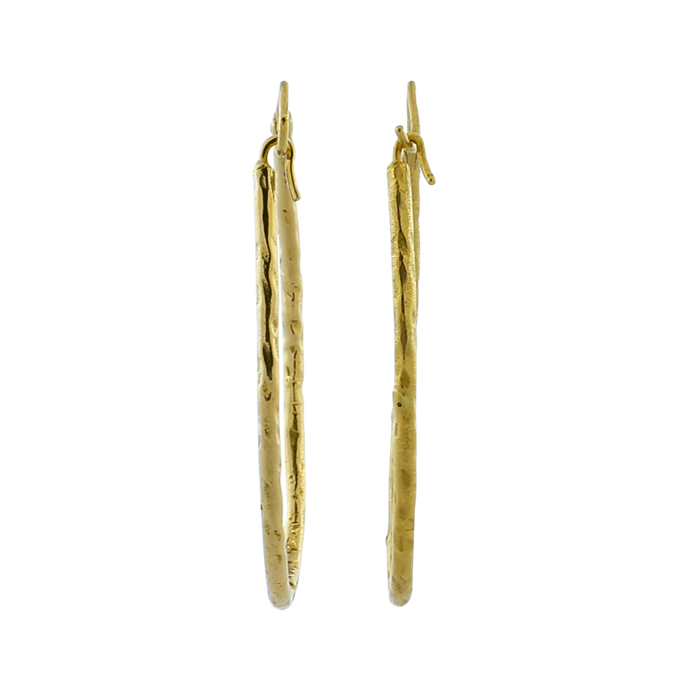A2 BY ARUNASHI-Hammered Oval Hoop Earrings-YELLOW GOLD