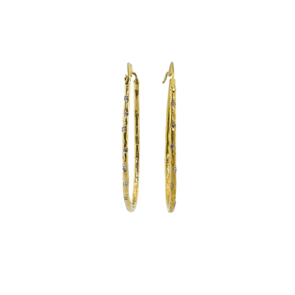 A2 BY ARUNASHI-Hammered Oval Hoop Earrings-YELLOW GOLD