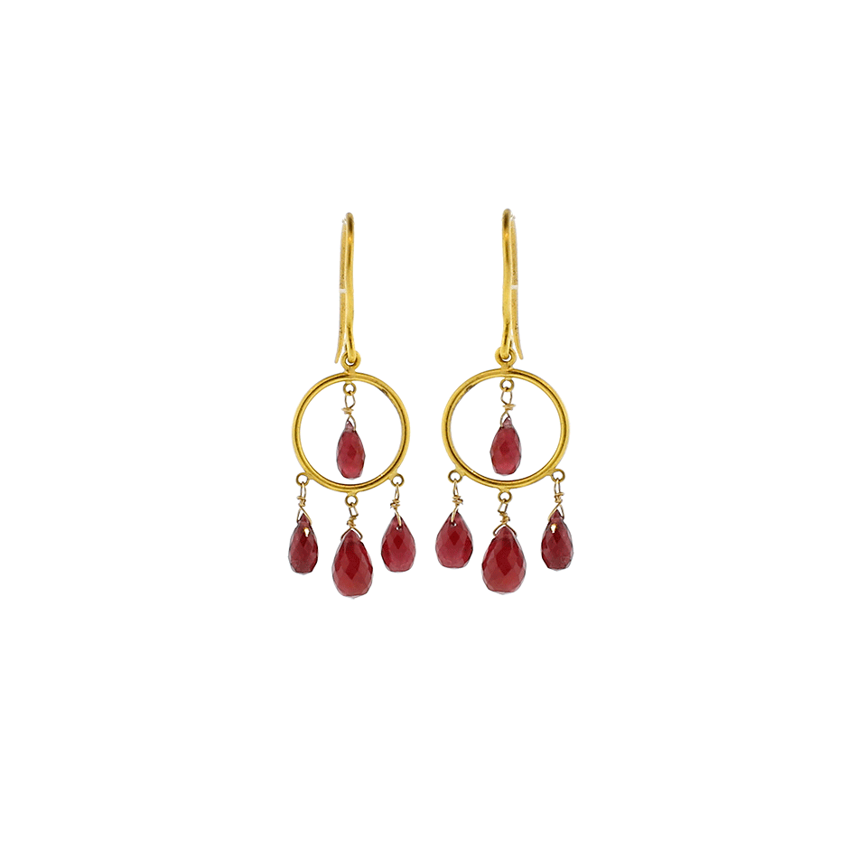 A2 BY ARUNASHI-Ruby Drop Earrings-YELLOW GOLD