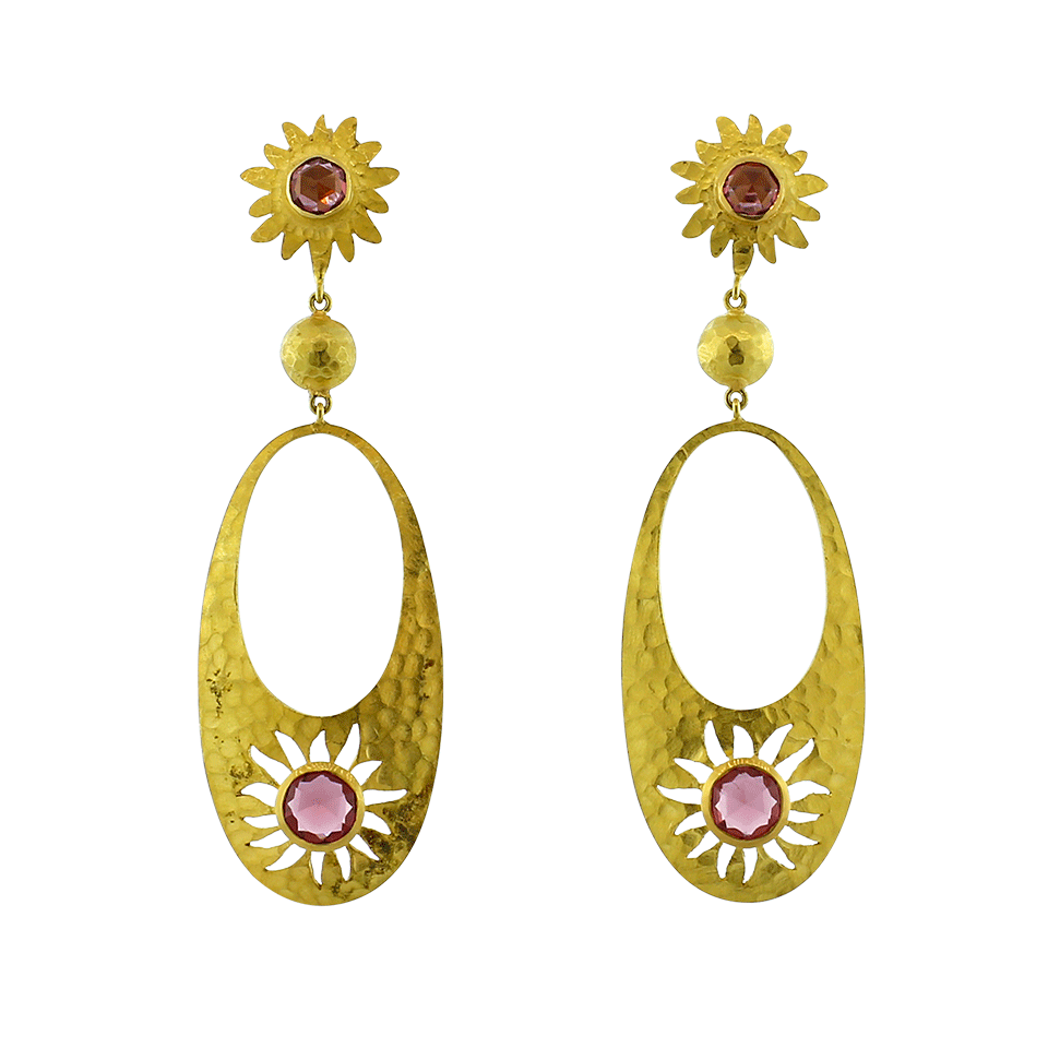 A2 BY ARUNASHI-Sun And Sand Garnet Earrings-YELLOW GOLD