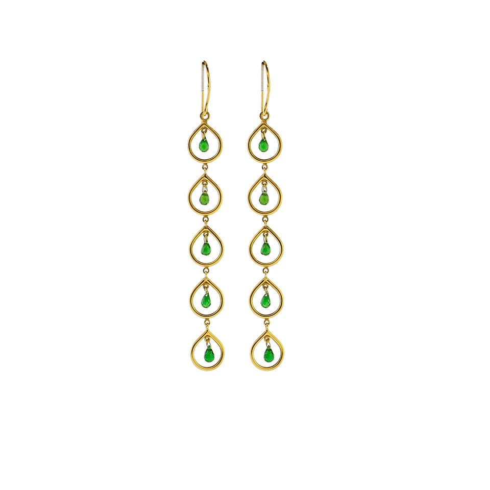 A2 BY ARUNASHI-Tsavorite Five Drop Earrings-YELLOW GOLD