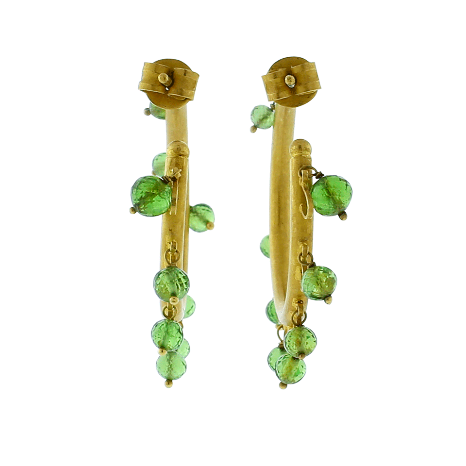 A2 BY ARUNASHI-Tsavorite Hoop Earrings-YELLOW GOLD