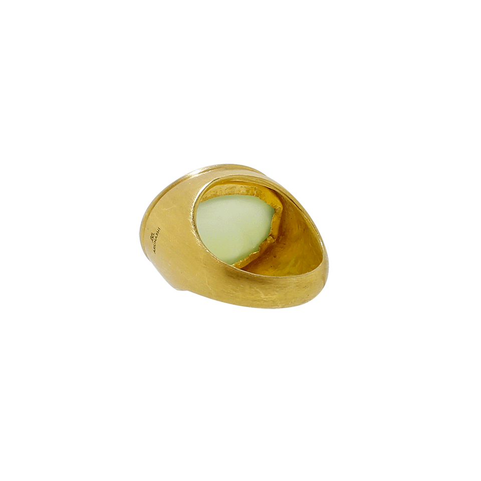 A2 BY ARUNASHI-Prehnite Ring-YELLOW GOLD