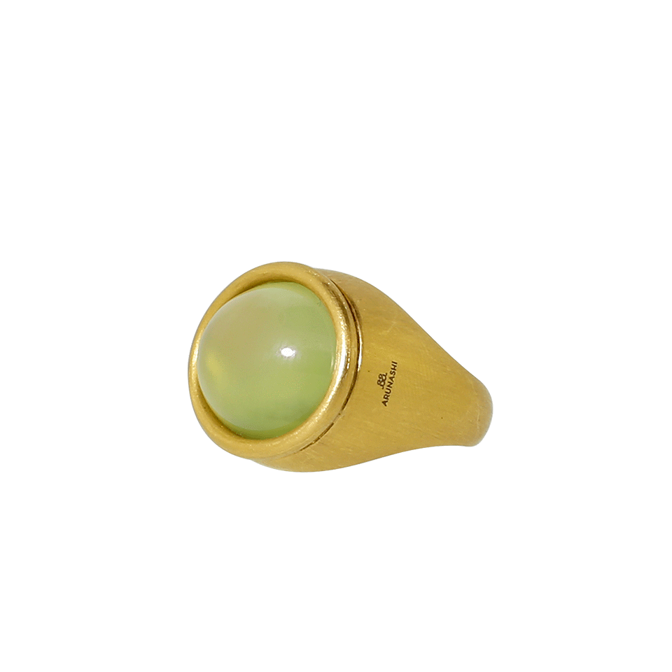 A2 BY ARUNASHI-Prehnite Ring-YELLOW GOLD