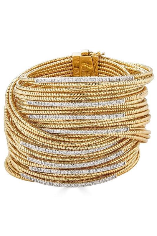 Diamond Coil Bracelet-YELLOW GOLD-JEWELRYFINE JEWELBRACELET O-PIRANESI