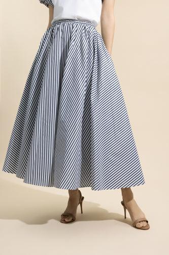 Stripe Midi Skirt-STRIPE-36-CLOTHINGSKIRTMINI-PATOU