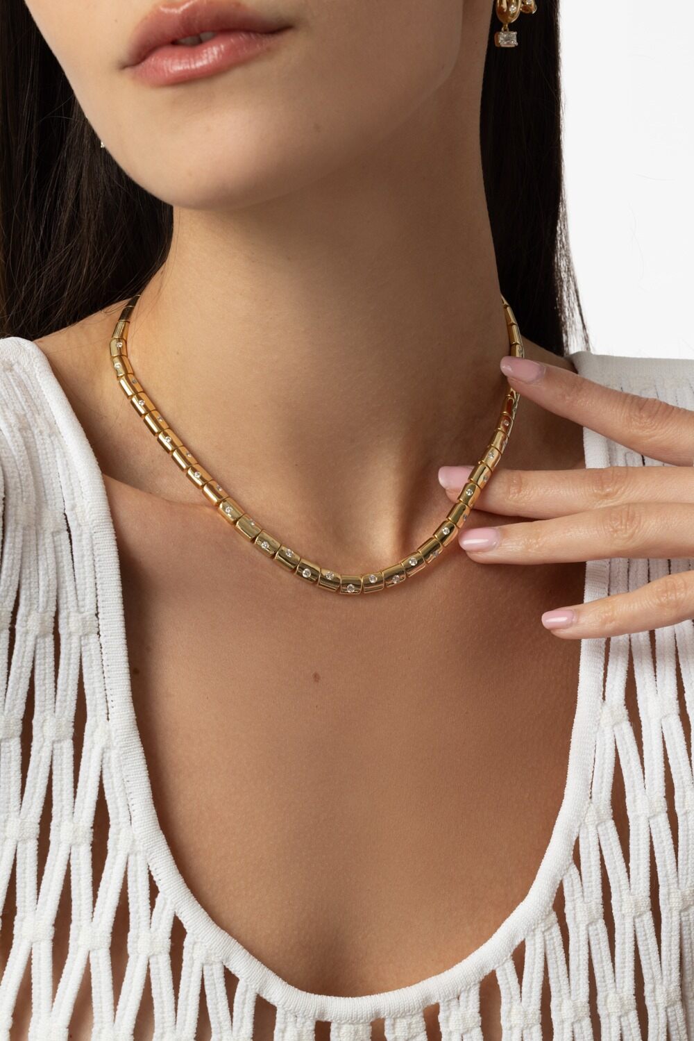 Cobblestone Diamond Necklace-YELLOW GOLD-JEWELRYFINE JEWELNECKLACE O-KWIAT