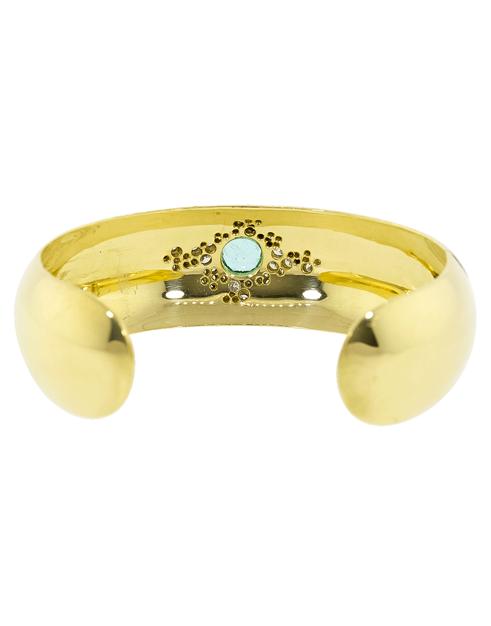 ADAM FOSTER-Paraiba Tourmaline And Diamond Cuff-YELLOW GOLD