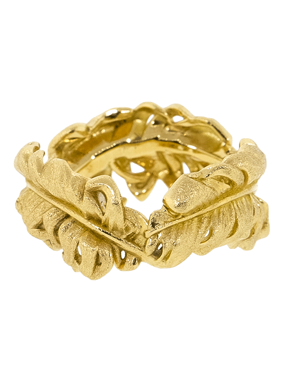 ADAM FOSTER-Plume Collection Feather Band Ring-YELLOW GOLD