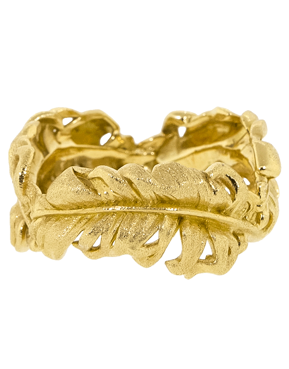 ADAM FOSTER-Plume Collection Feather Band Ring-YELLOW GOLD