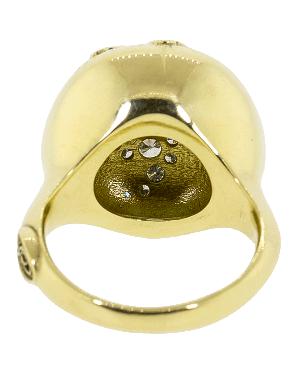 ADAM FOSTER-Paraiba Tourmaline And Diamond Dome Ring-YELLOW GOLD
