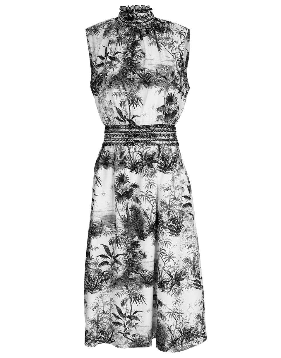 ADAM LIPPES-Smocked Waist Printed Dress-