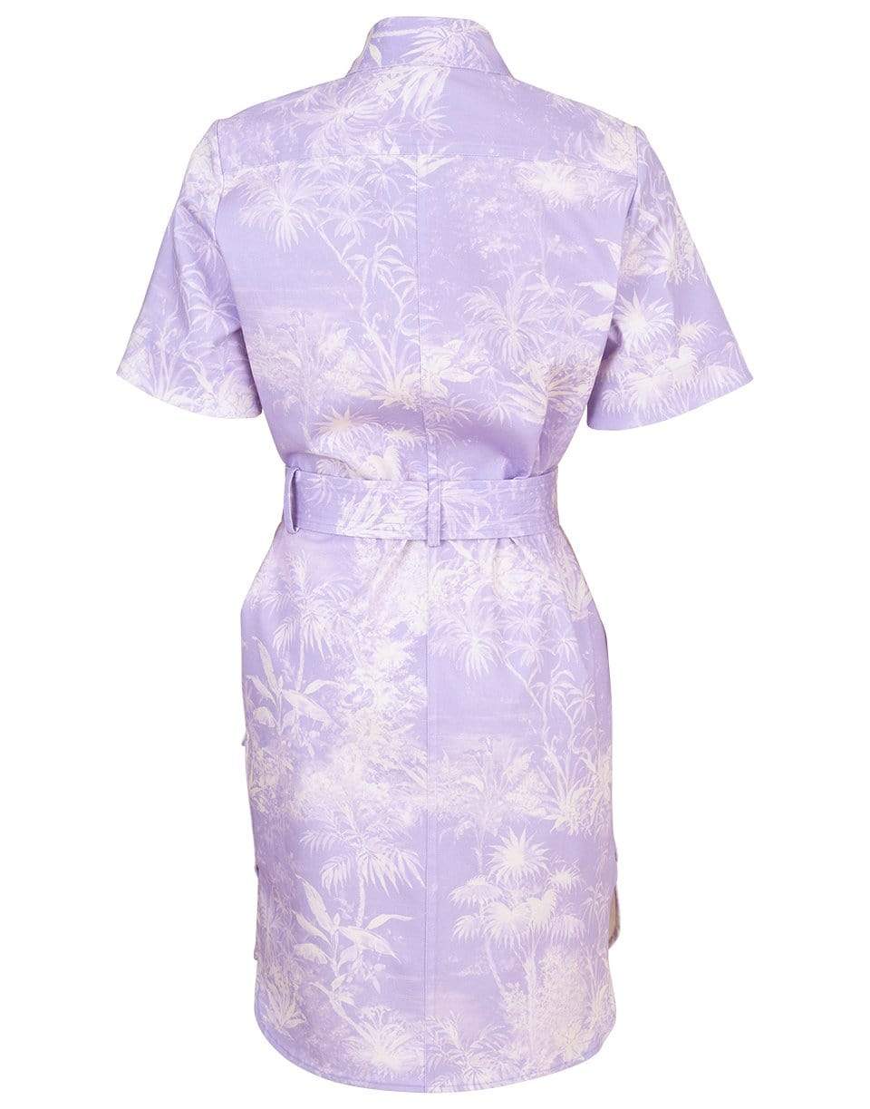 ADAM LIPPES-Print Twill Belted Shirt Dress-