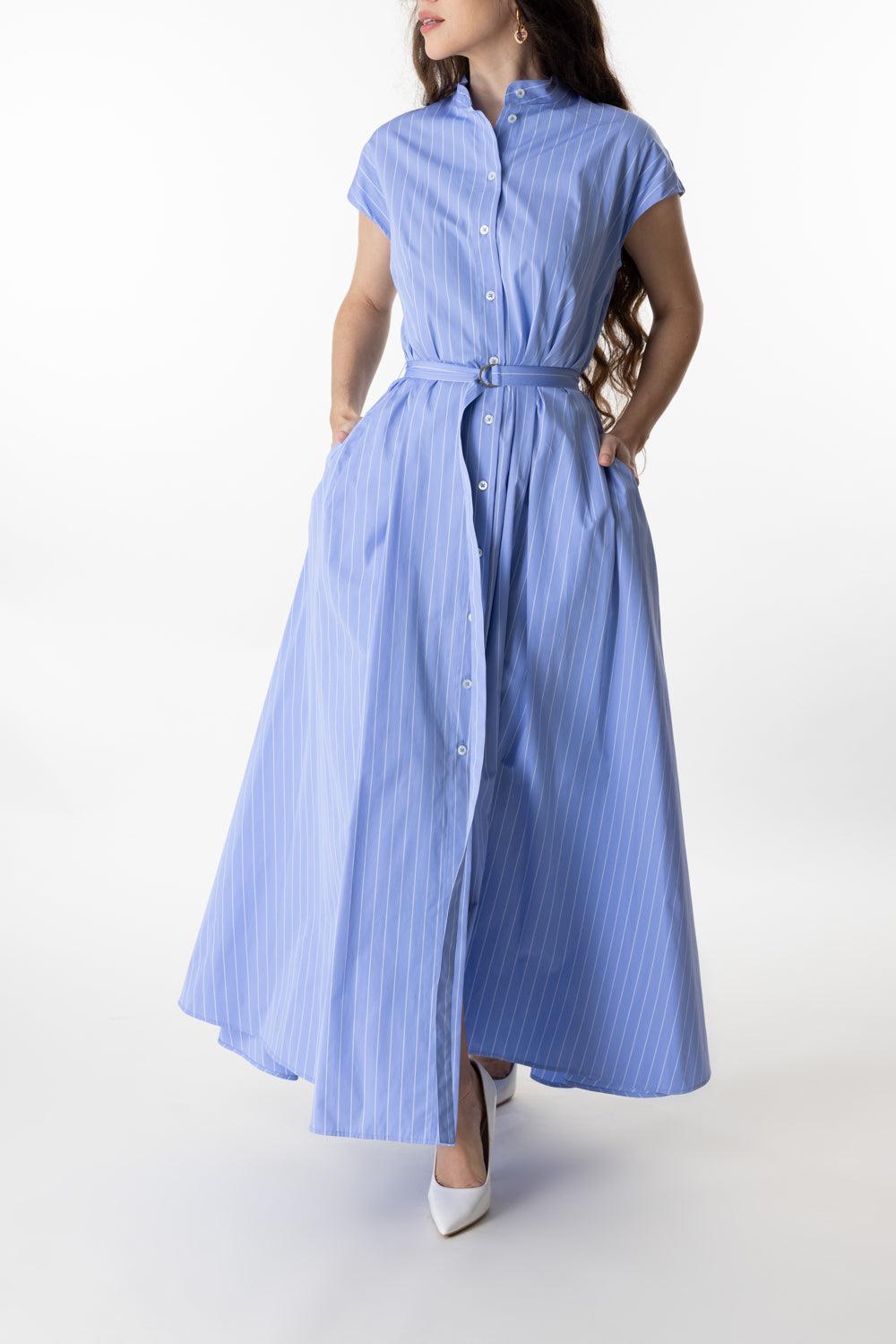 Dejeuner Dress-PBLUWHT-4-CLOTHINGDRESSCASUAL-ADAM LIPPES