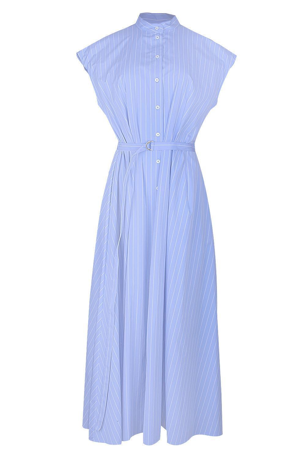 Dejeuner Dress-PBLUWHT-4-CLOTHINGDRESSCASUAL-ADAM LIPPES