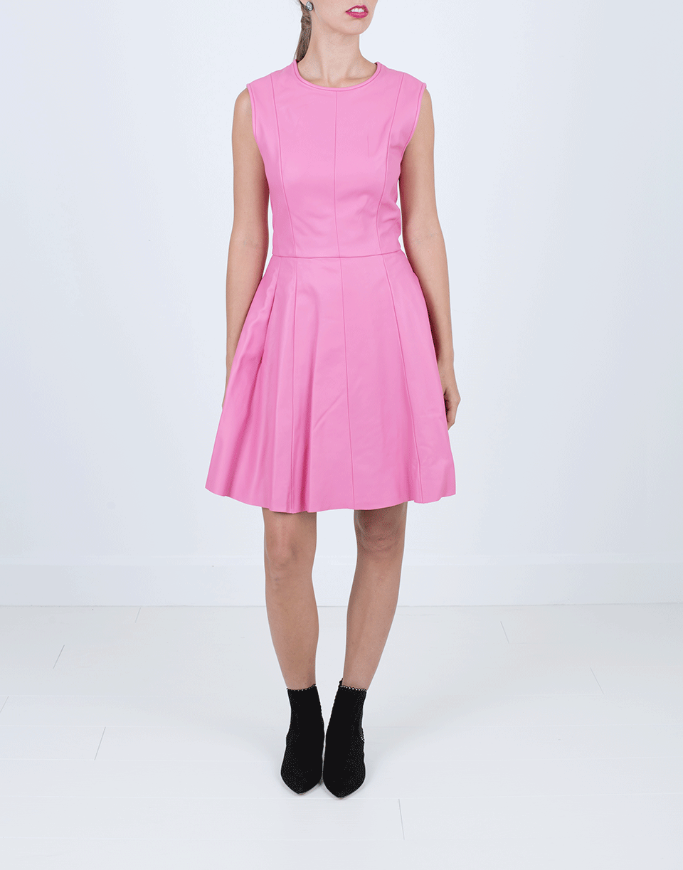 ADAM LIPPES-Sculpted Leather Mini Dress-