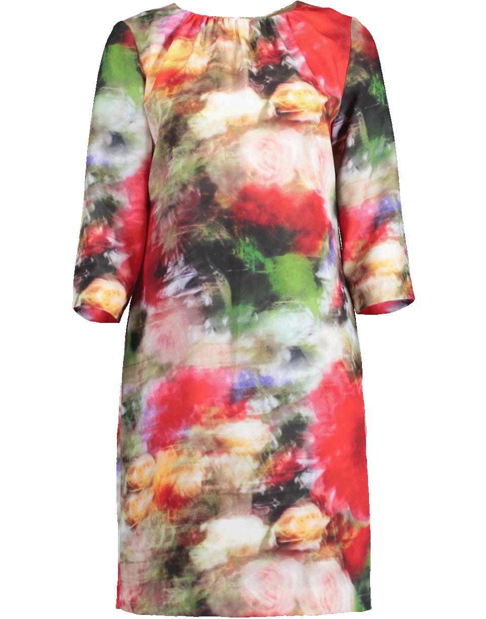 ADAM LIPPES-Multi-Color Floral Print Dress-