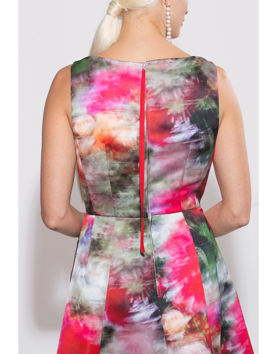 ADAM LIPPES-Floral Print Fluted Dress-