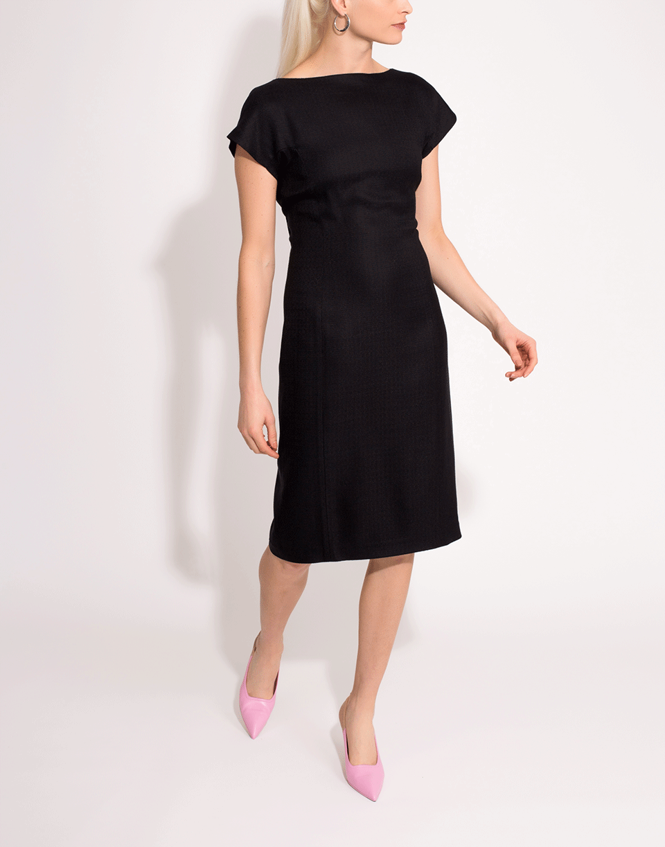 ADAM LIPPES-Stretch Boatneck Midi Dress-