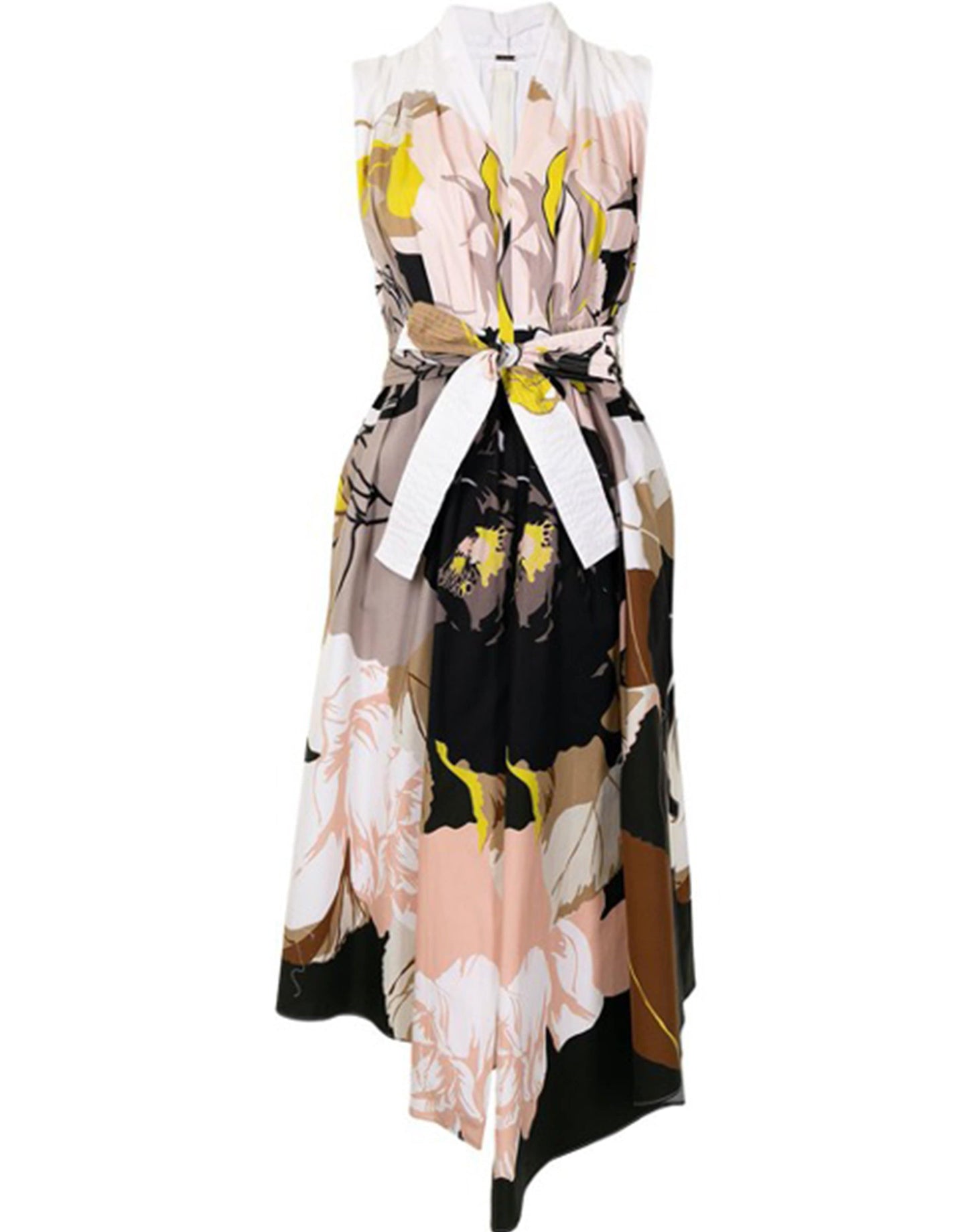 ADAM LIPPES-Printed Poplin Asymmetrical Dress-