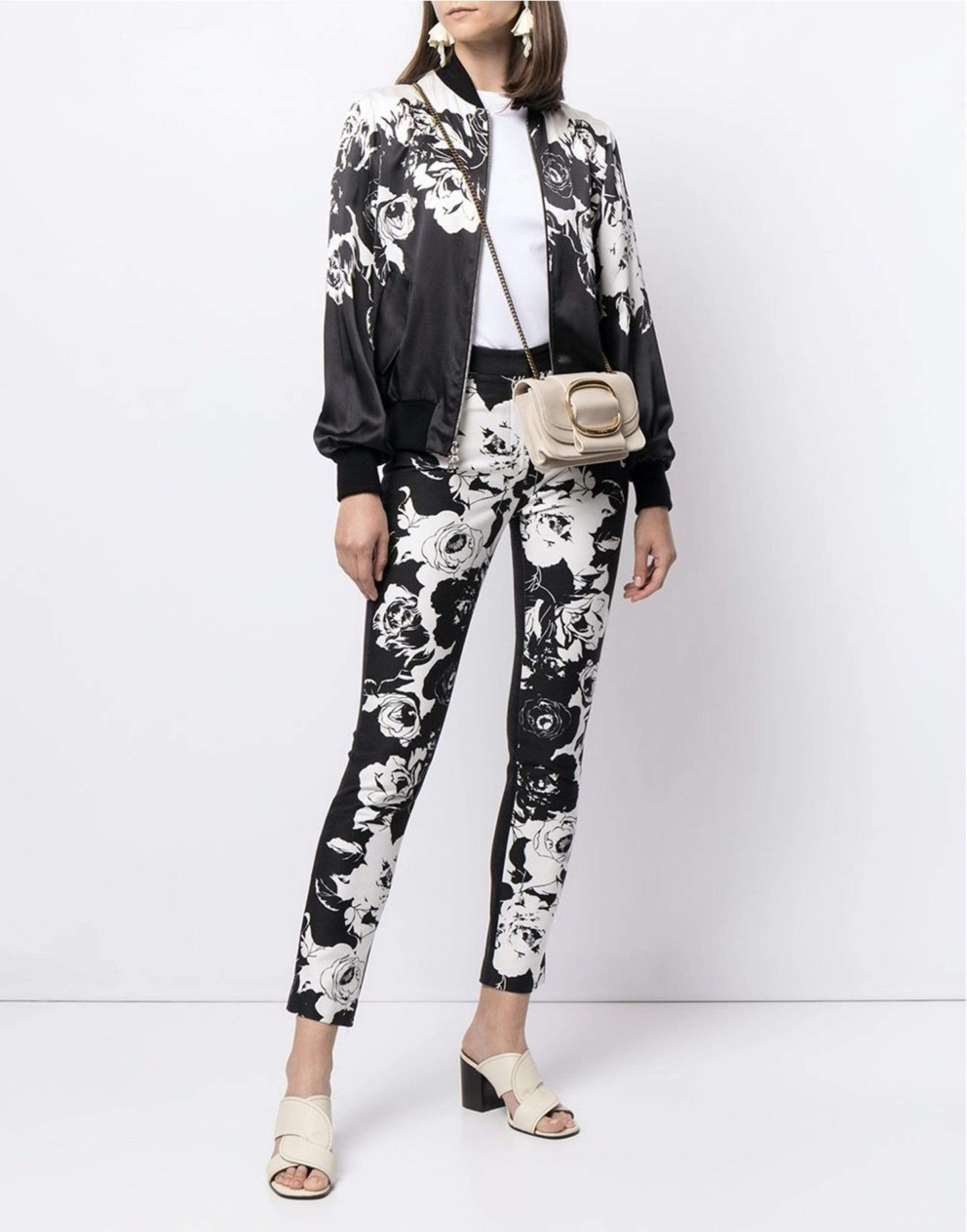 ADAM LIPPES-Floral Cigarette Pants In Printed Denim-