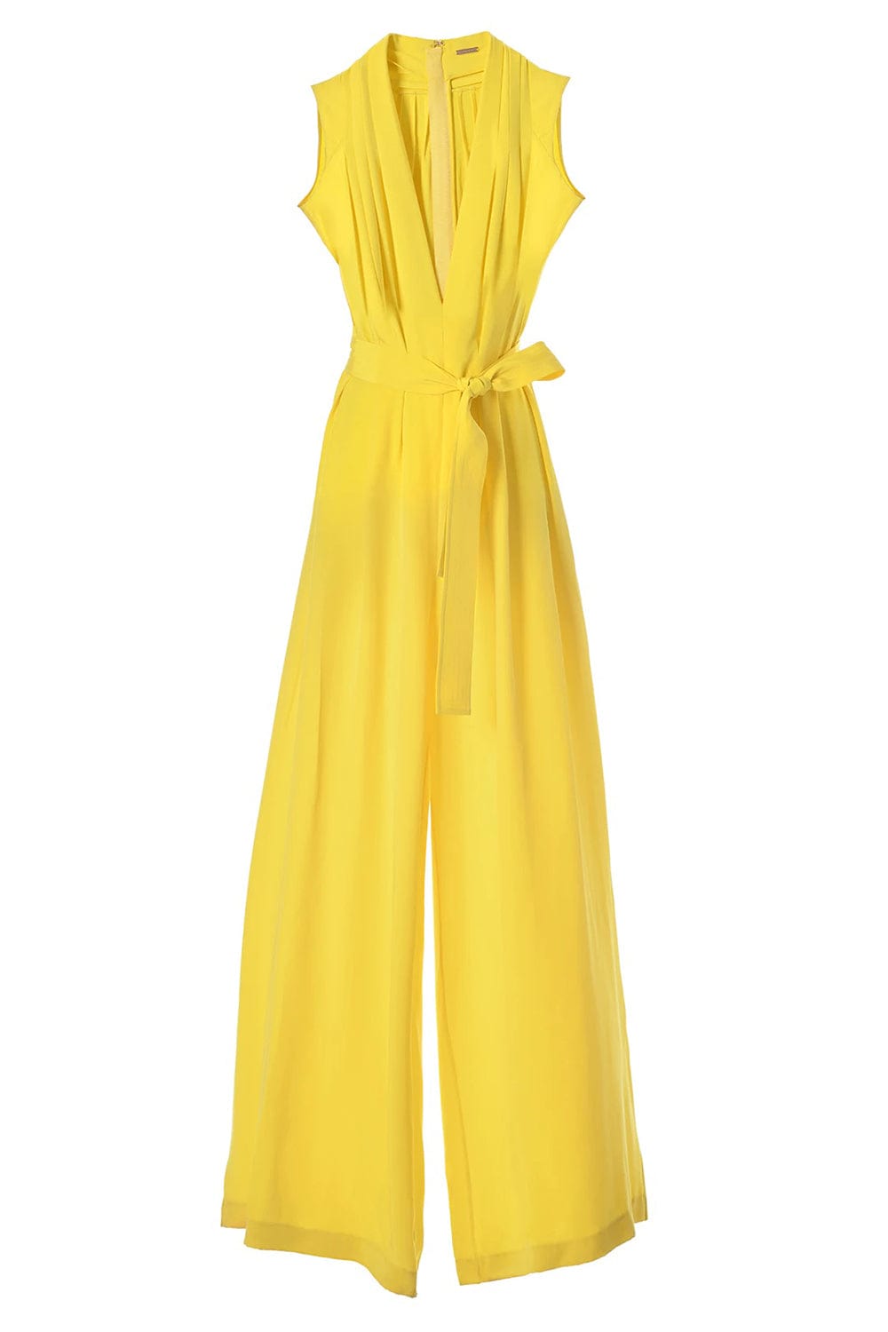 ADAM LIPPES-Sleeveless Belted Jumpsuit-