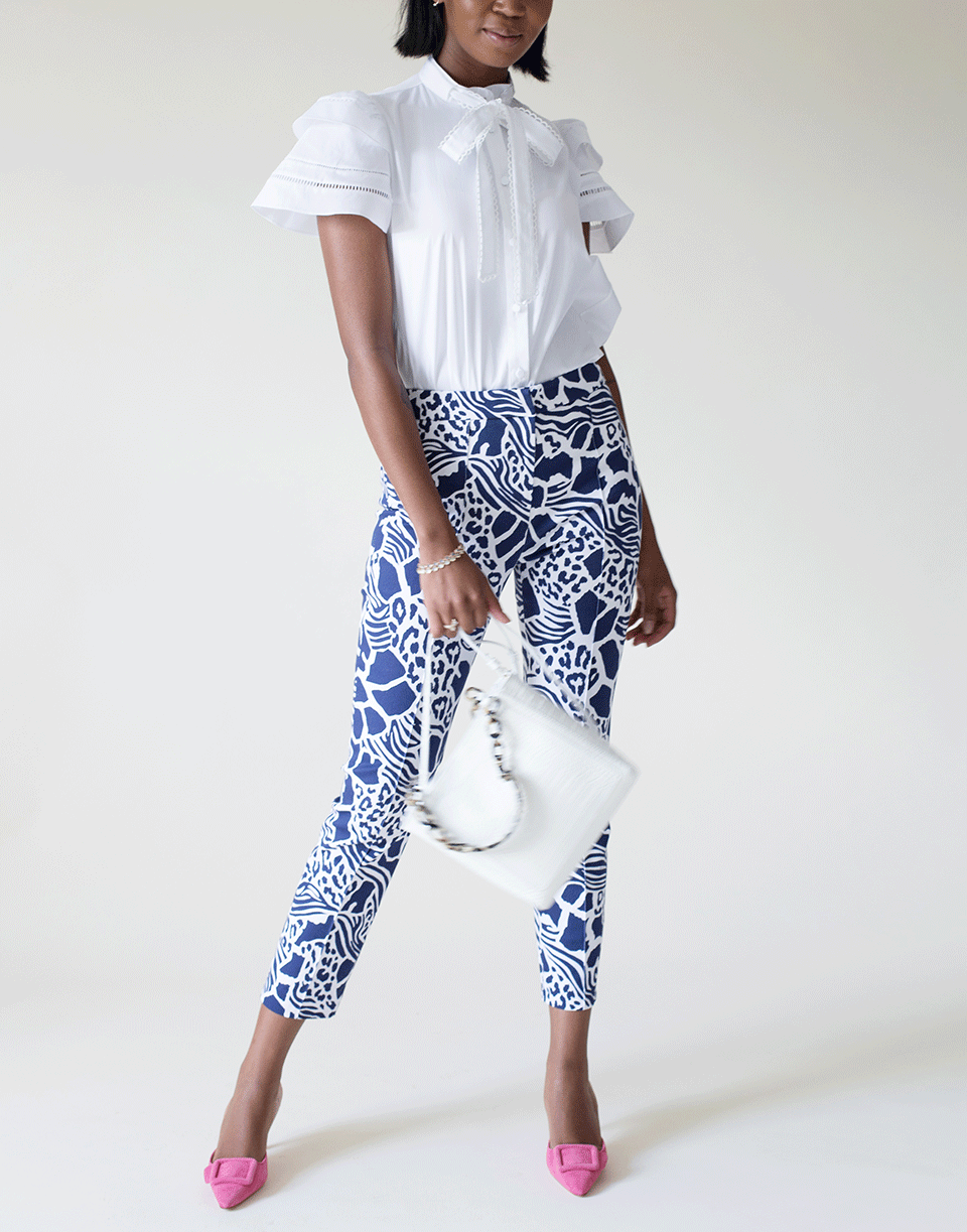 ADAM LIPPES-Print Twill Cigarette Pant-